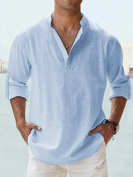 Valfeni | Camisa de lino transpirable para hombre