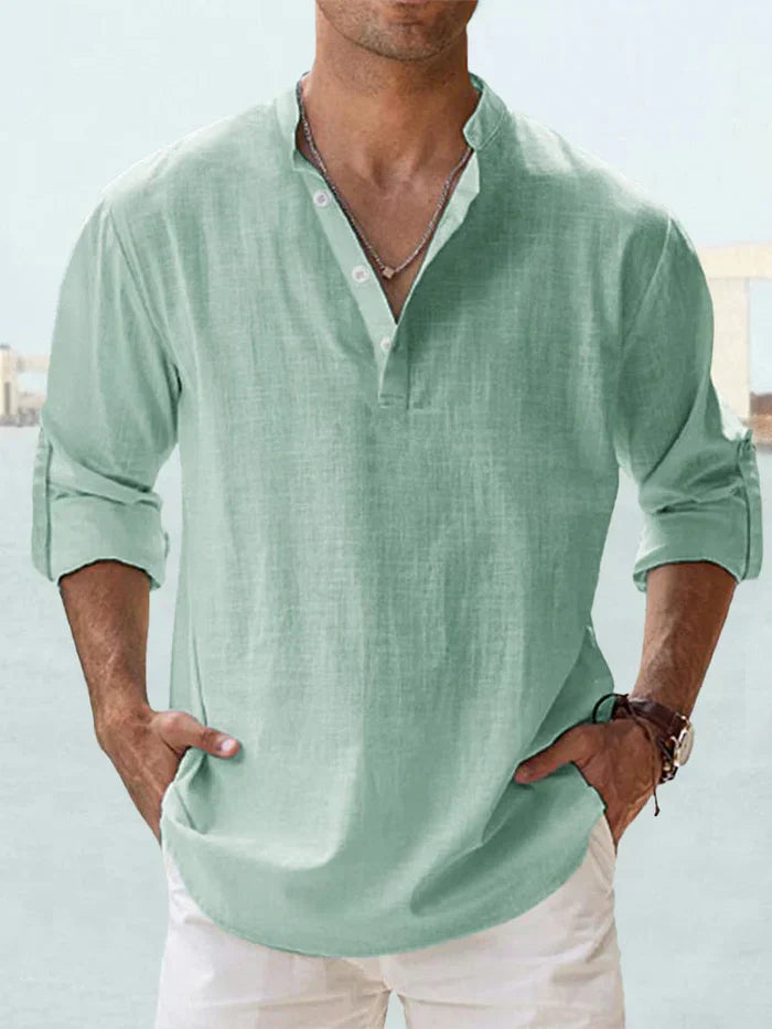 Valfeni | Camisa de lino transpirable para hombre
