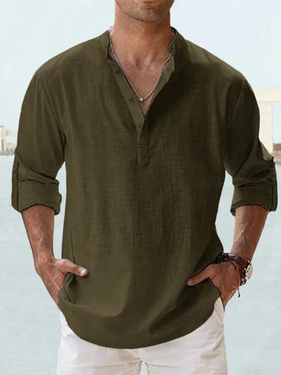 Valfeni | Camisa de lino transpirable para hombre