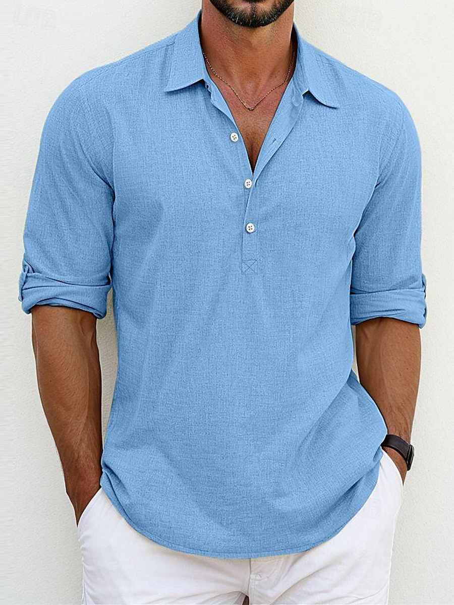 Valfeni | Camisa clásica de lino hombre